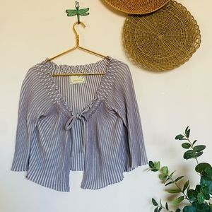 Anthropologie Sparrow Off Shoulder Tie Cardigan